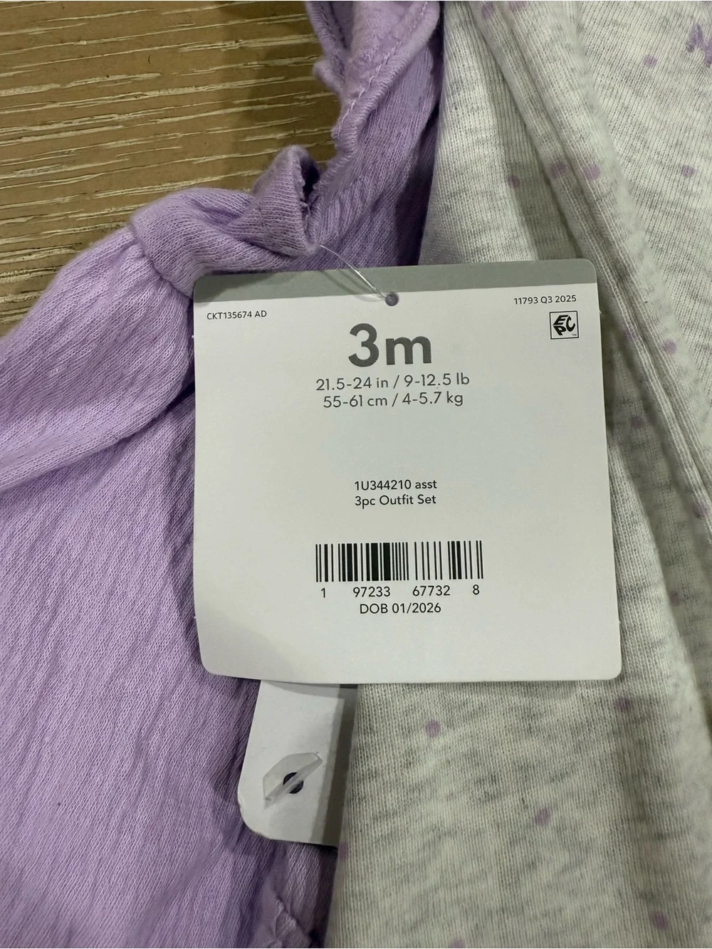 Carter's Baby Girl 3m NWT Lavender Ruffle Tank & Shorts Set “mommy’s mini”